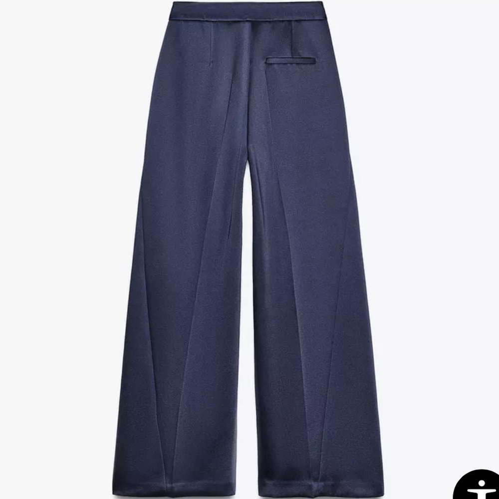 NWT Zara Satin Effect Wide Leg Pants - Picture 5 of 5